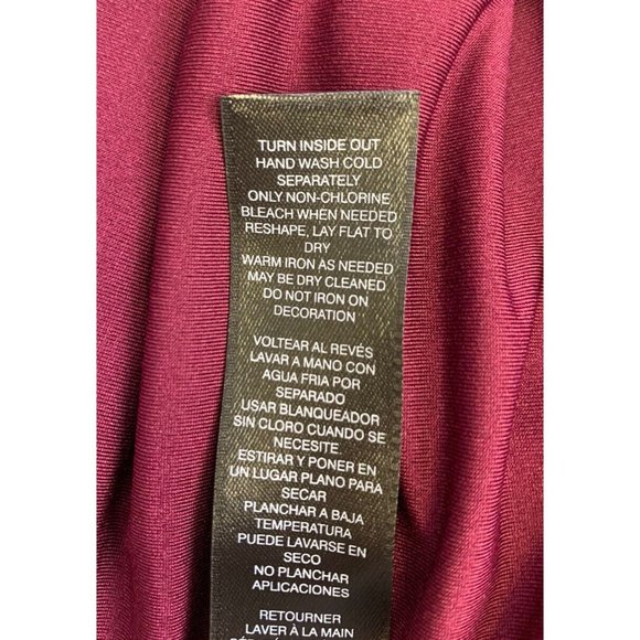 White House Black Market Faux Pearl Beaded Wide Strap Sleeveless Blouse Maroon - Picture 8 of 8